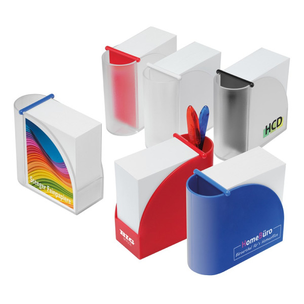 Zettelbox mit integriertem Köcher
