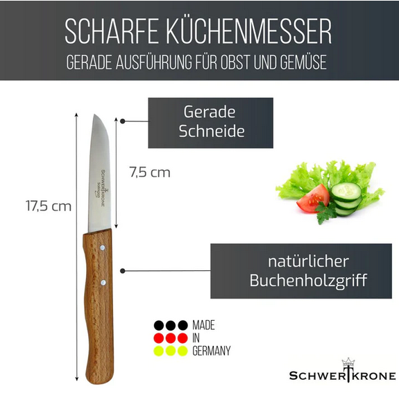 Gemüsemesser Buche Schwertkrone