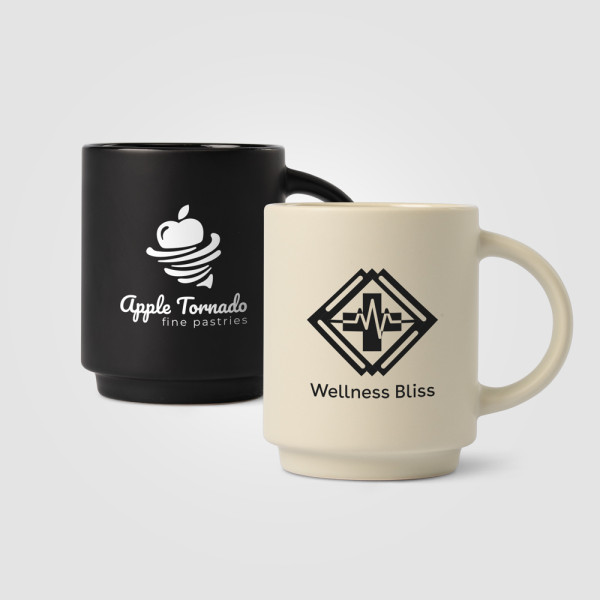 Café Duo - 325 ml Keramiktasse & Bambusbrett-Set