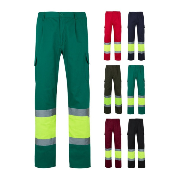 VL POSEIDON LARGE. Zweifarbige Twill-Hose mit mehreren Taschen (210 g/m²), aus Baumwolle (20%) und P
