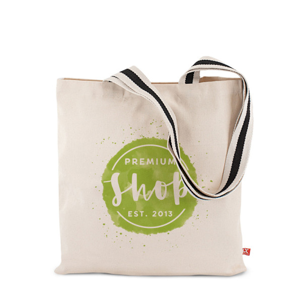 Schwere Baumwolltasche mit langen, 2-farbig gewebten Henkeln – ANTWERPEN