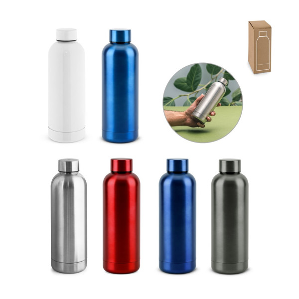 ODIN METTALIC. Flasche aus 90% recyceltem Edelstahl 550 mL